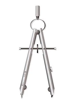 Silver compass Metal silver architects drawing compass for circles and ang... Stock Photos