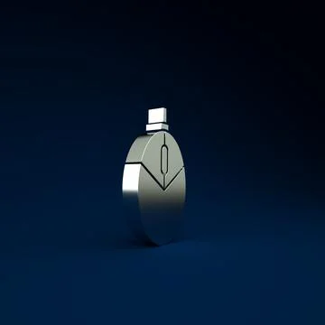 Silver Computer mouse gaming icon isolated on blue background. Optical with w Stock Illustration