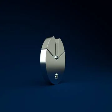 Silver Computer mouse gaming icon isolated on blue background. Optical with w Stock Illustration