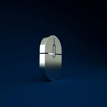 Silver Computer mouse icon isolated on blue background. Optical with wheel sy Stock Illustration