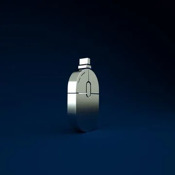 Silver Computer mouse icon isolated on blue background. Optical with wheel sy Stock Illustration