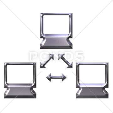 Silver Computer Network Stock Illustration