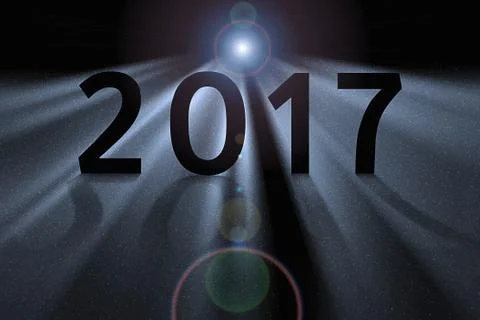 Silver concept for 2017 in deep space Stock Illustration