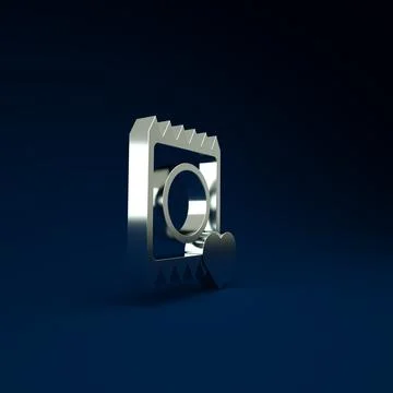 Silver Condom in package icon isolated on blue background. Safe love symbol.  Stock-Illustration