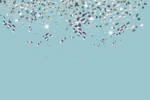 Silver confetti celebration on background. Vector illustration. Stock Illustration