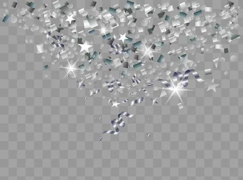 Silver confetti celebration on background. Vector illustration Stock Illustration