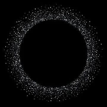 Silver confetti circle frame of glitter splatter Stock Illustration