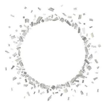 Silver confetti circle Stock Illustration
