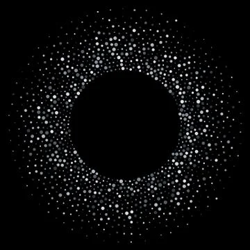Silver confetti circle shiny glitter particles Stock Illustration