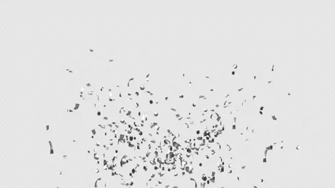 Silver Confetti Explosions Alpha Luma Matte Channel Stock Footage 278854035