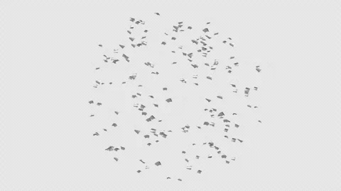 Silver Confetti explosions With Alpha Matte Channel Stock Footage 279034808