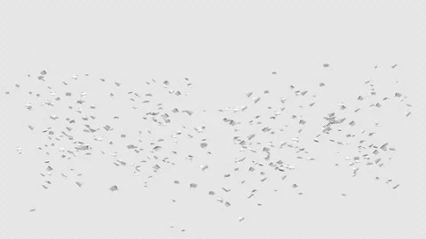 Silver Confetti explosions With Alpha Matte Channel Stock Footage 279890287