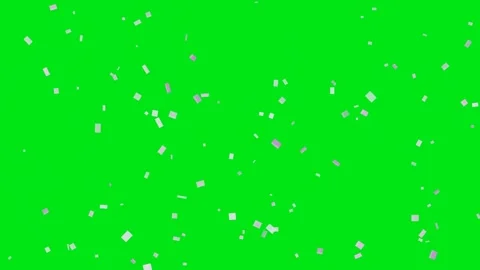 Silver Confetti Falling Animation on Green Screen Background Stock-Footage 336960815