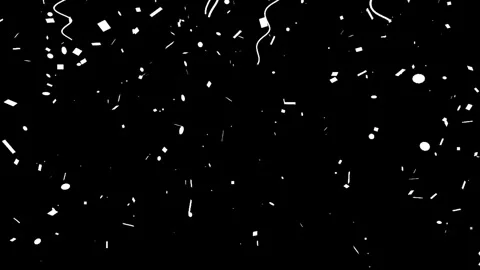 Silver Confetti Falling During Celebration against Dark Background with Sub.. Stock Footage 346271204