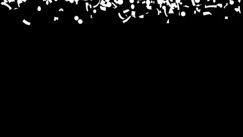 Silver confetti falling over Black, Green Screen With Matte Channel Stock Footage 278854194