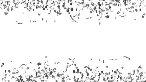 Silver confetti frame. Rectangle decoration for Christmas card or poster.  스톡 사진