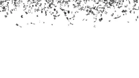 Silver confetti frame. Rectangle decoration for Christmas card or poster.  스톡 사진