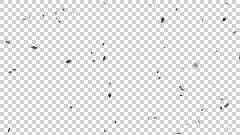 Silver confetti over transparent background with depth of field. 3D render. Stock Illustration