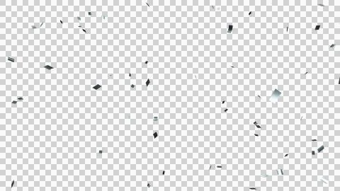 Silver confetti over transparent background. 3D render. Stock Illustration