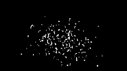 Silver confetti popper explosion on a black, green screen with Matte Channel Stock Footage 278854580