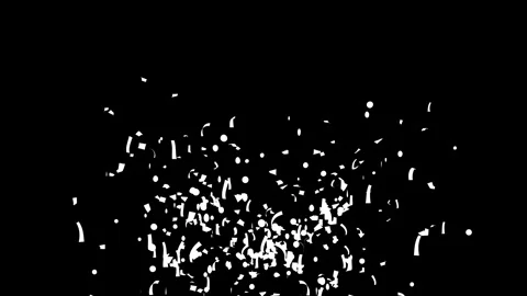 Silver confetti popper explosion on a black, green screen with Matte Channel Stock Footage 278854864