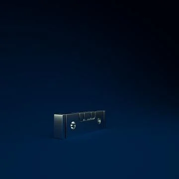 Silver Construction bubble level icon isolated on blue background. Waterpas,  库存插图