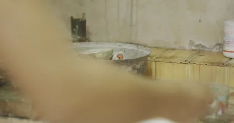 Silver crafting blue fire Stock Footage 141361520