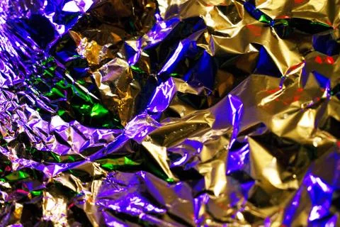 Silver crampled foil background. Stock Photos