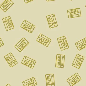 Silver credit card line vector seamless pattern Stock Illustration