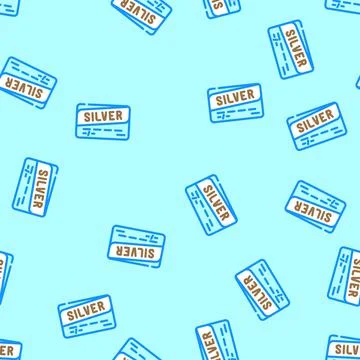 Silver credit card vector seamless pattern Illustrazione stock