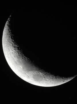 Silver Crescent in the Night Sky Stock Photos