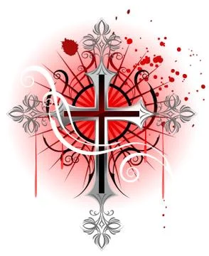 Silver cross on a white background イラスト素材