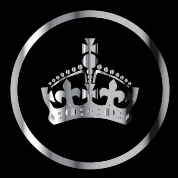 Silver Crown Emblem Stock Illustration