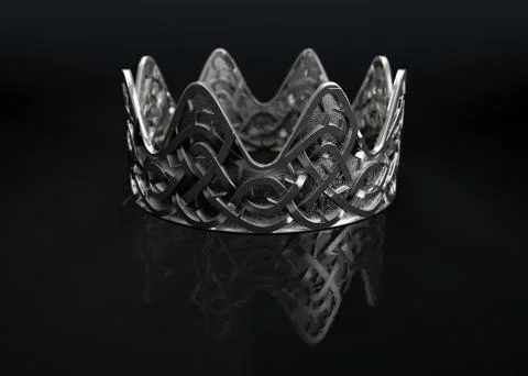 Silver Crown With Thorn Patterns. Stock Illustration
