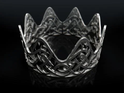 Silver Crown With Thorn Patterns 스톡 일러스트
