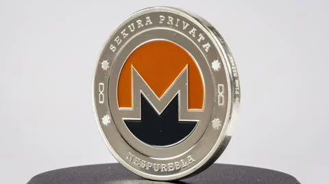 Silver cryptocurrency (physical) close-up rotation on white background. 스톡 동영상 56053365