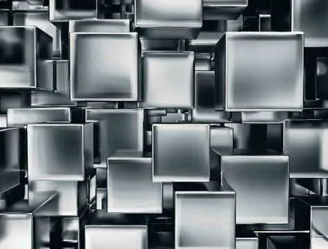 Silver cubes Stock Illustration