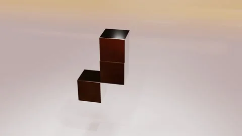 Silver cubes move on a gray background. 3d render looped animation Stock-Footage 257327181