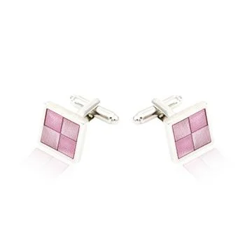 Silver cuff links on white Stock Photos
