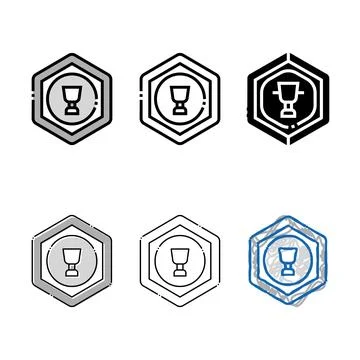 Silver cup game reward multipack color icon vector Stock Illustration