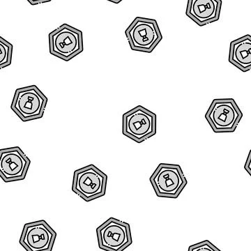 Silver cup game reward vector seamless pattern Stock Illustration
