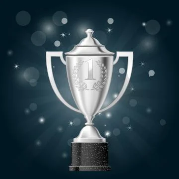 Silver cup with laurels - first place award Stock Illustration
