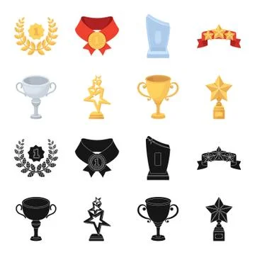 Silver cup for the second place, gold stars on the stand, a cup with a star, a Stock Illustration
