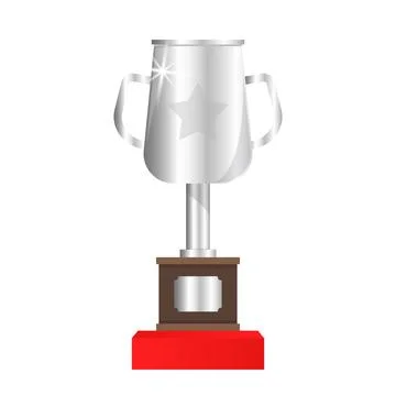 Silver cup, second place, vector flat icon Stock Illustration