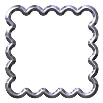 Silver Curled Frame Stock Illustration
