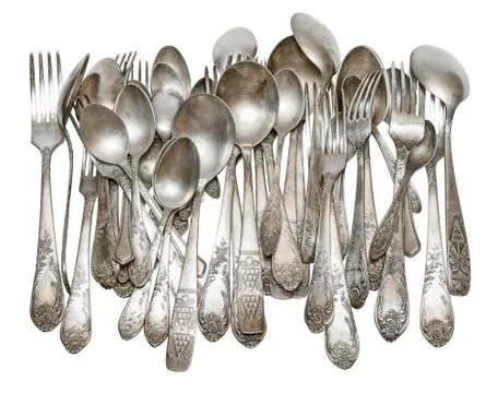 Silver cutlery Stock Photos