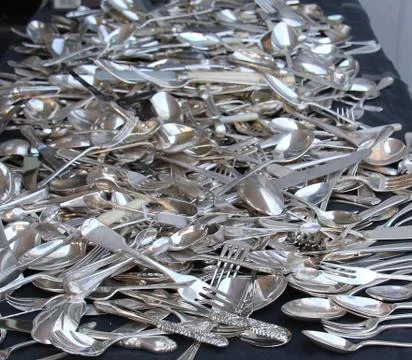 Silver Cutlery. Stock Photos
