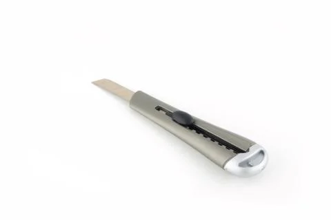 Silver cutter on white background Stock Photos