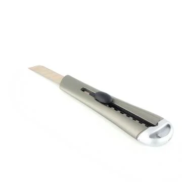 Silver cutter on white background Stock Photos
