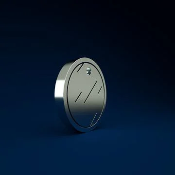 Silver Cutting board icon isolated on blue background. Chopping Board symbol. Stock Illustration